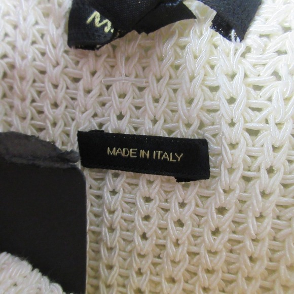 Massimo Dutti Knitted Tank Top Women M Ivory Crochet Knit Cropped Cotton 310 - Picture 4 of 10
